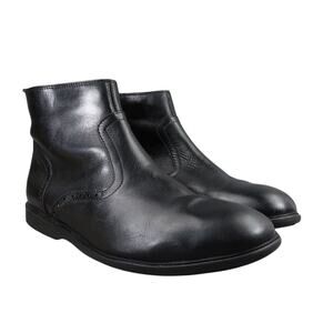 Hush Puppies Shoes Mens 10 Ankle Boots Shepsky Black Leather Zip Dress Classic